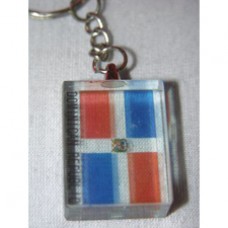Dominican Republic flag Cube lucite key ring