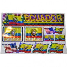Ecuador Multi-Pack Laser Stickers - FLAG DESIGN