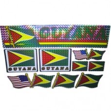 Guyana Multi-Pack Laser Stickers - FLAG DESIGN