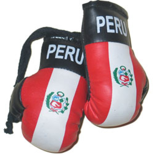 PERU CAR FLAG & MINI BOXING GLOVES 2018 WORLD CUP SHIPS FROM USA 